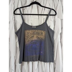 Pink Floyd Grayson Threads Cut Off Distressed Gray Cropped Tank Top XXL